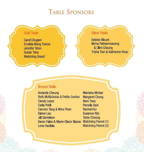 Table Sponsors